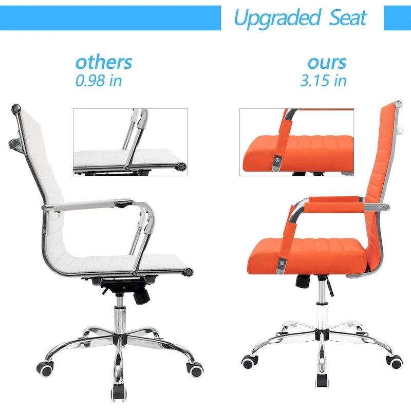 Ribbed High-Back Ergonomic Office Chair