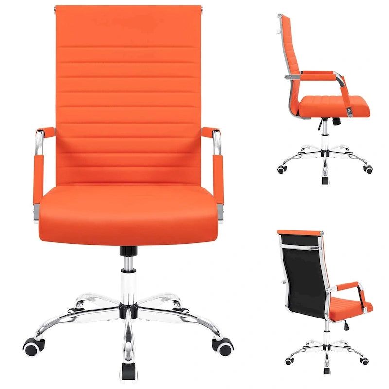 Ribbed High-Back Ergonomic Office Chair