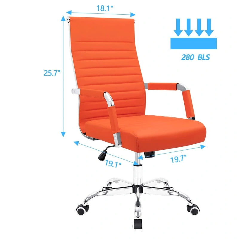 Ribbed High-Back Ergonomic Office Chair