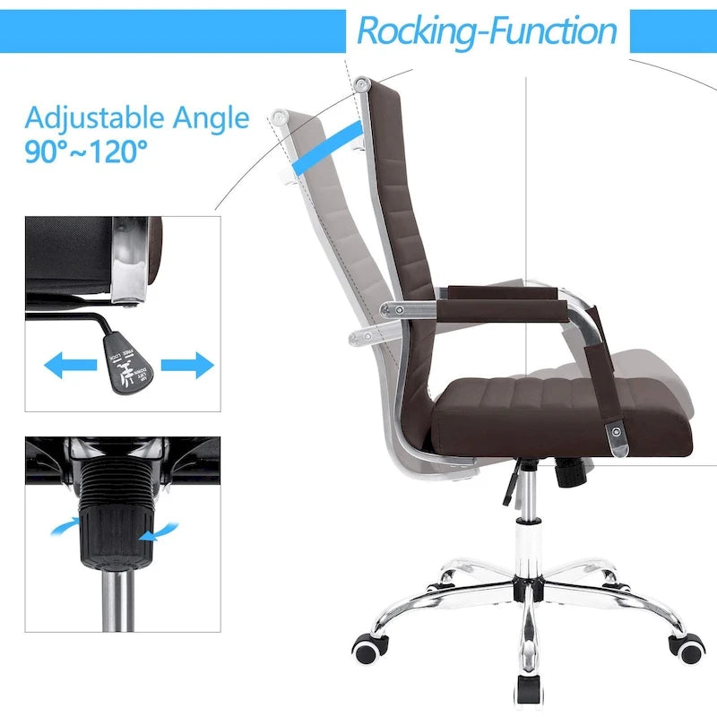 Ribbed High-Back Ergonomic Office Chair