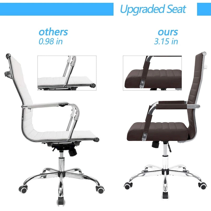 Ribbed High-Back Ergonomic Office Chair
