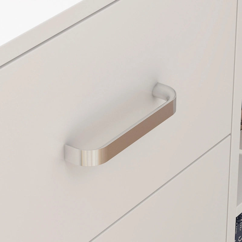 White Reversible L-Shape Computer Desk with Drawer and Shelves