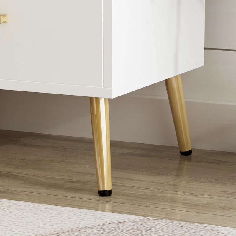 Modern 1-Drawer Nightstand with Open Shelf