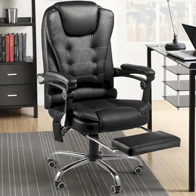 Heated Executive Office Chair with Massage, Footrest and Adjustable Height
