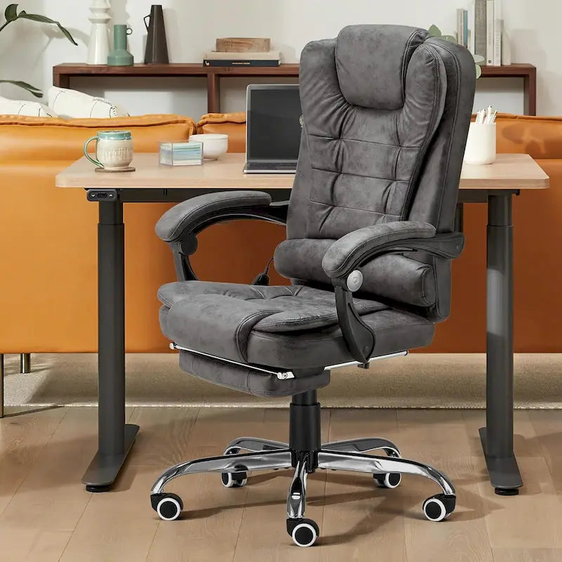Heated Executive Office Chair with Massage, Footrest and Adjustable Height