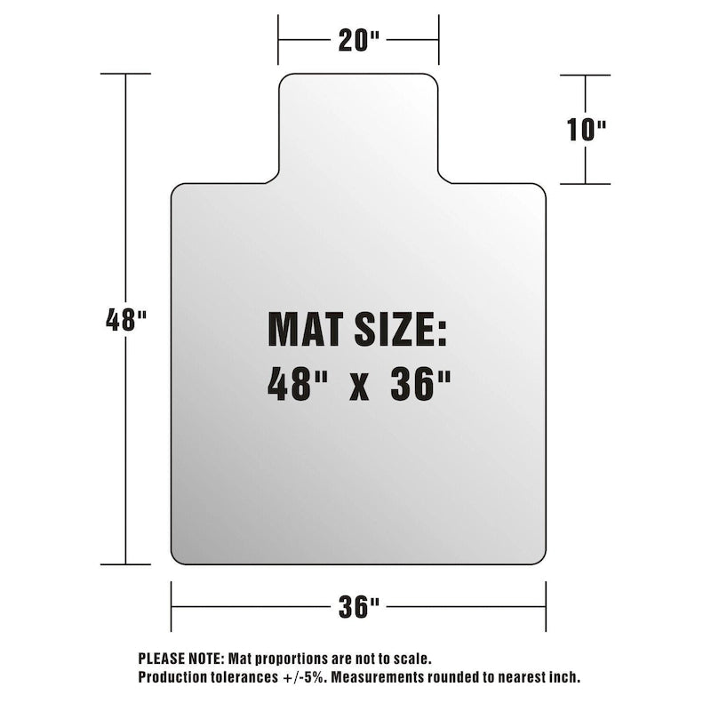 Clear Chair Mat for Hard Floors, 48" x 36"