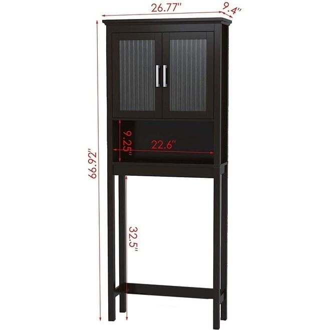 Over-the-Toilet Storage Cabinet with Glass Doors