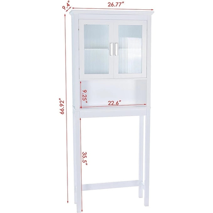 Over-the-Toilet Storage Cabinet with Glass Doors