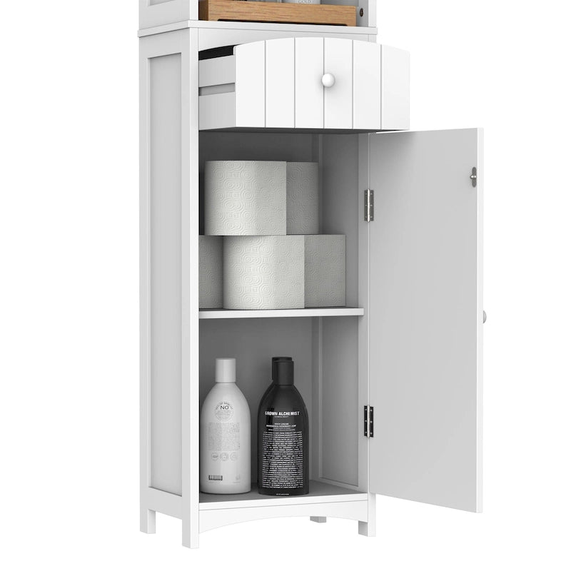 67-Inch Tall Freestanding Bathroom Storage Cabinet with 3-Tier Shelf