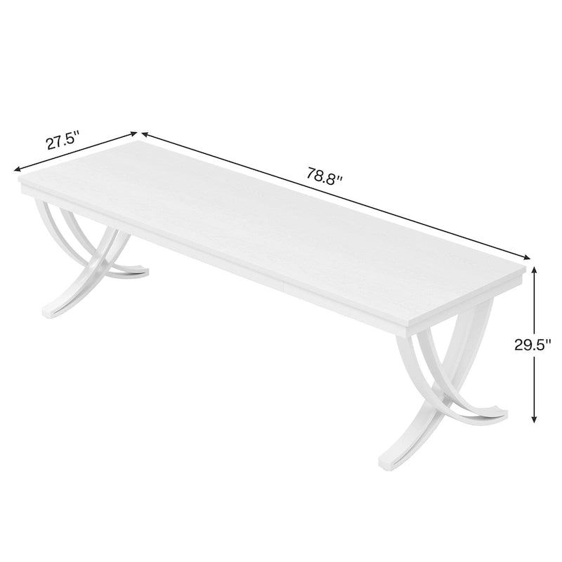 Rectangular Dining Table for 6-8 People, 78 inch Large Wood Kitchen Tables Farmhouse