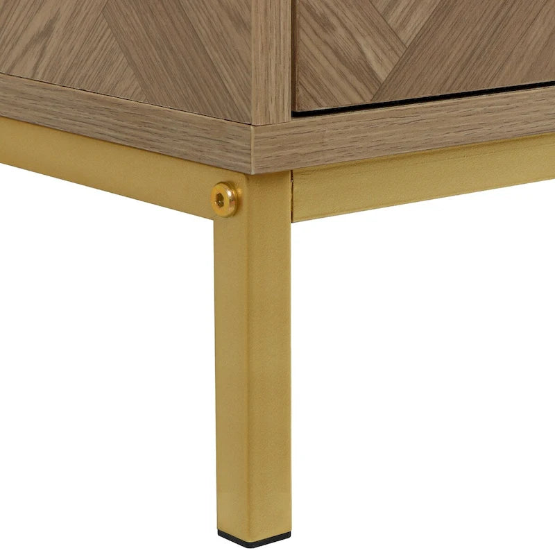 Modern 2-Door Wood Buffet Sideboard with Adjustable Shelves