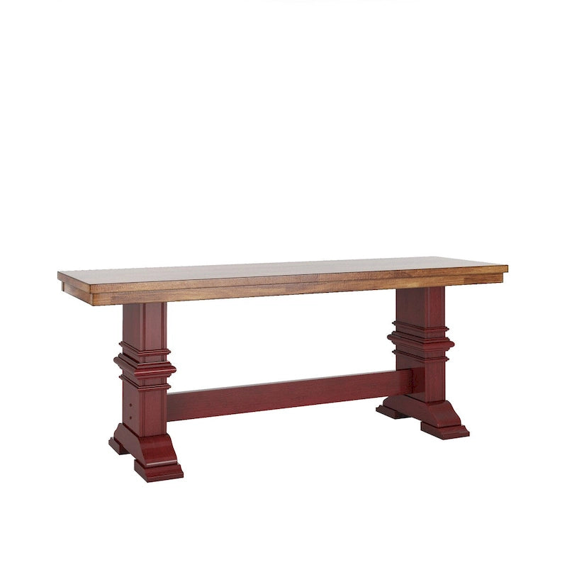 Eleanor Two-Tone Trestle Leg Wood Dining Bench