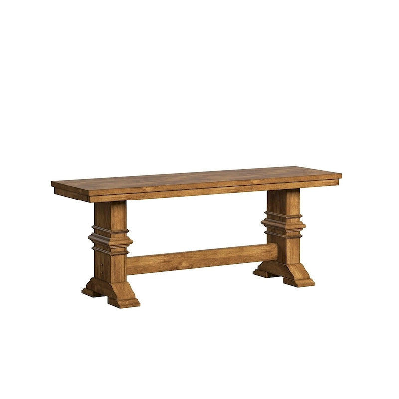 Eleanor Two-Tone Trestle Leg Wood Dining Bench