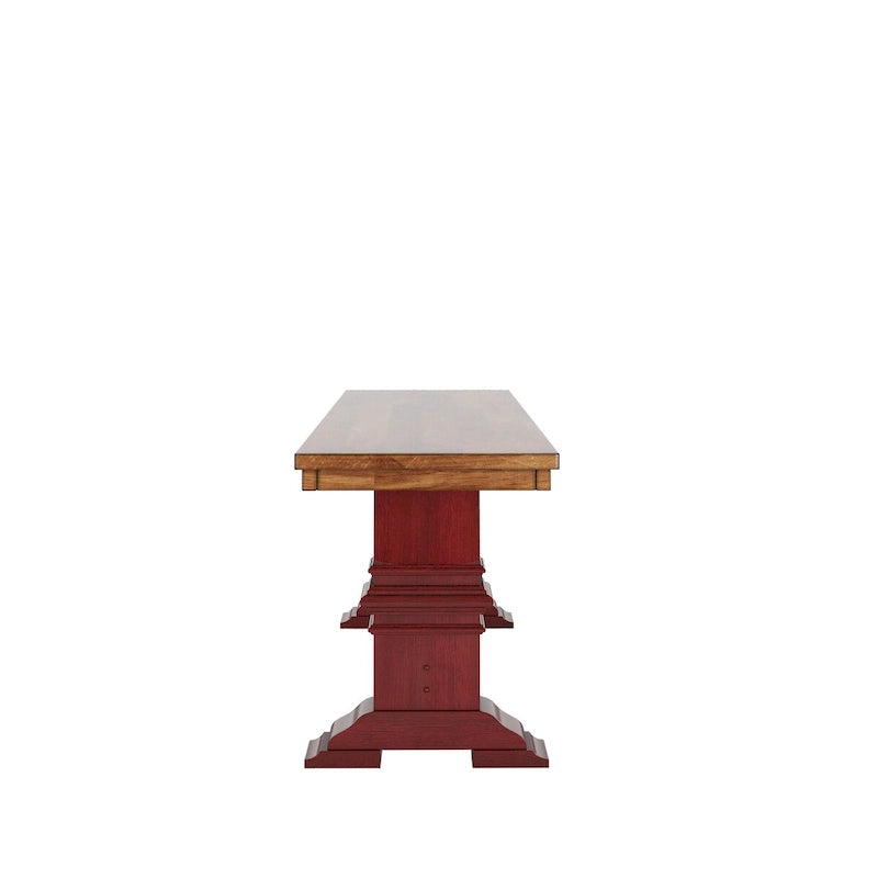 Eleanor Two-Tone Trestle Leg Wood Dining Bench
