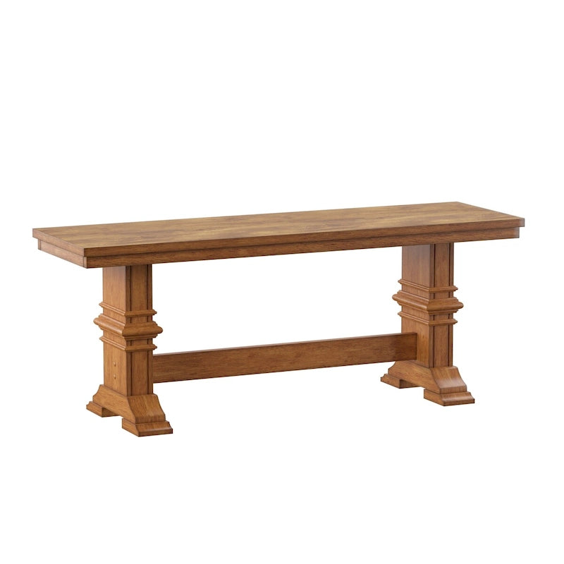 Eleanor Two-Tone Trestle Leg Wood Dining Bench
