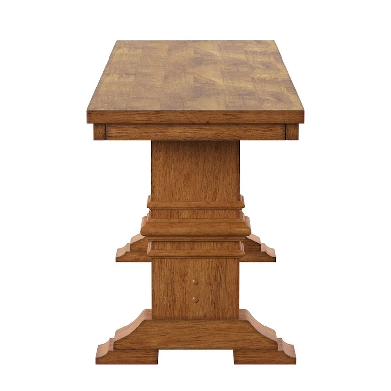 Eleanor Two-Tone Trestle Leg Wood Dining Bench
