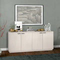 68-Inch Wide Rectangular Buffet Table with Enclosed Cabinets