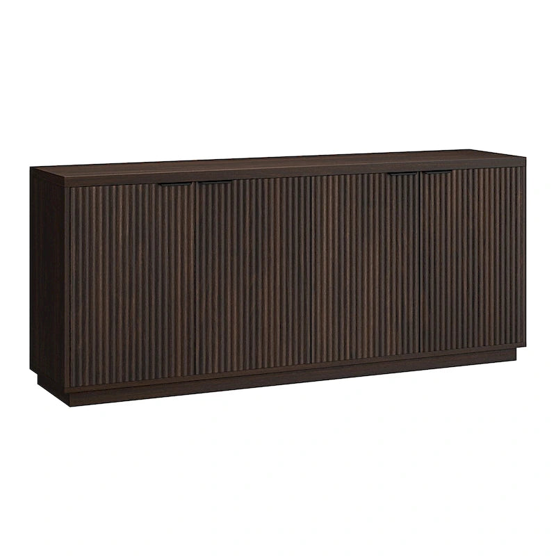 68-Inch Wide Rectangular Buffet Table with Enclosed Cabinets