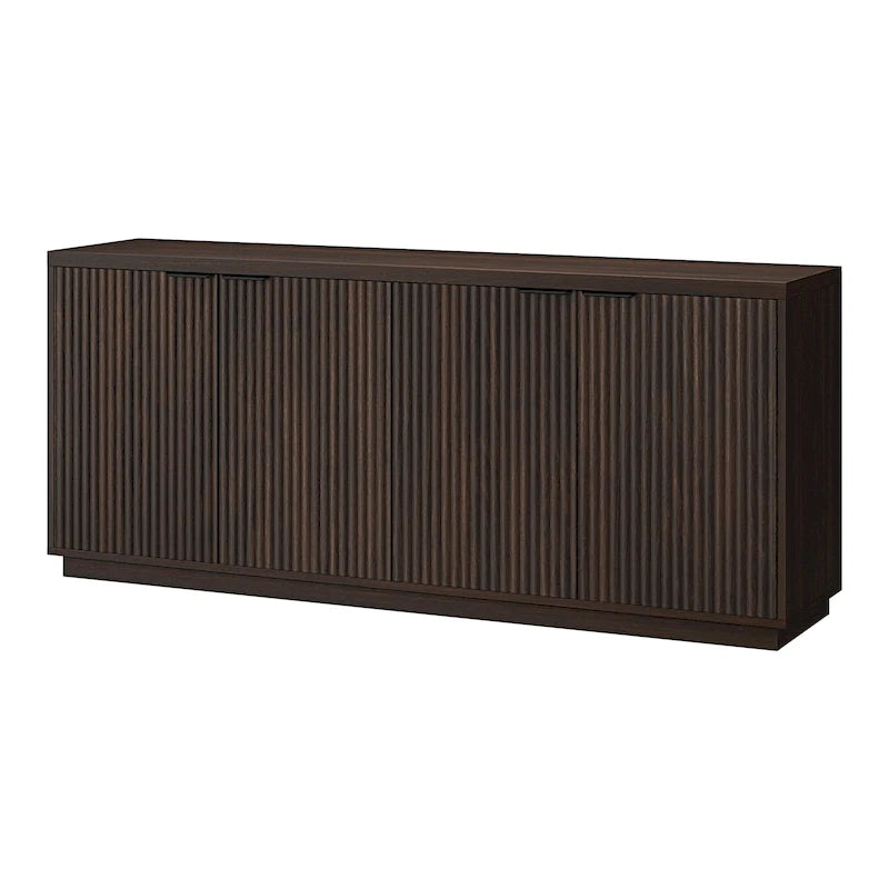 68-Inch Wide Rectangular Buffet Table with Enclosed Cabinets