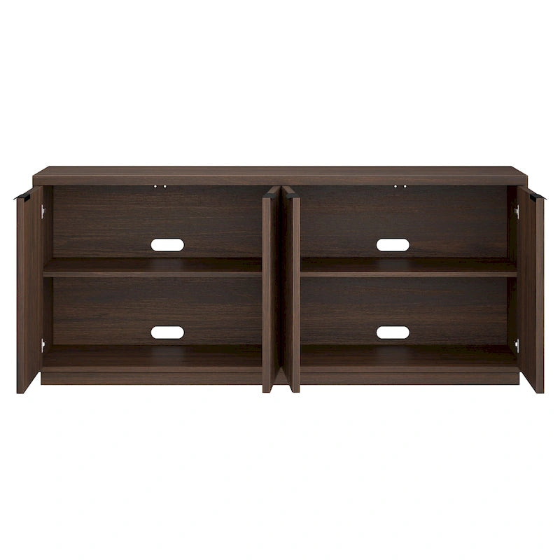 68-Inch Wide Rectangular Buffet Table with Enclosed Cabinets