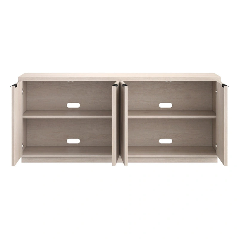 68-Inch Wide Rectangular Buffet Table with Enclosed Cabinets