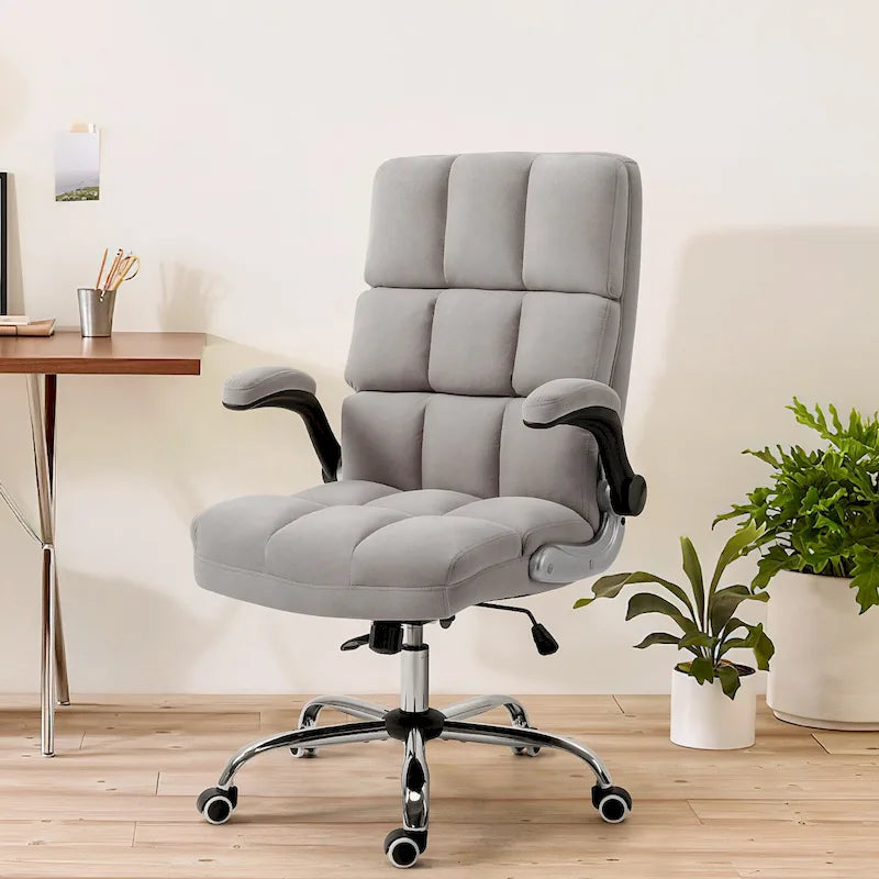 Velvet Executive Office Chair with Tilt Lock and Adjustable Height