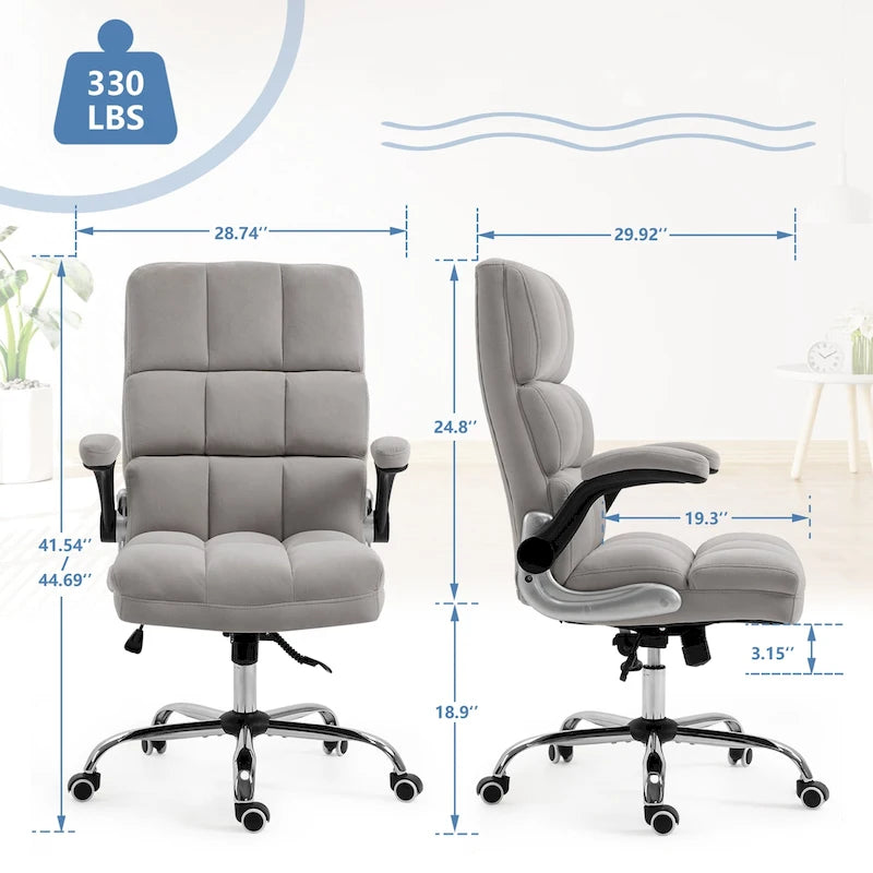 Velvet Executive Office Chair with Tilt Lock and Adjustable Height