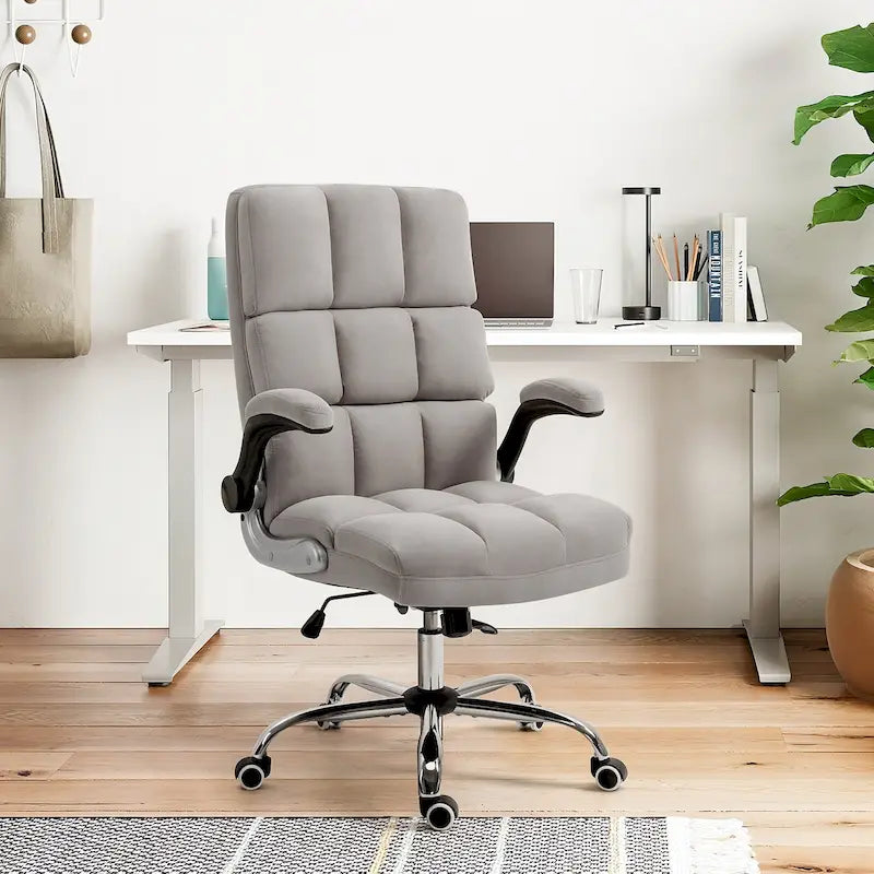 Velvet Executive Office Chair with Tilt Lock and Adjustable Height