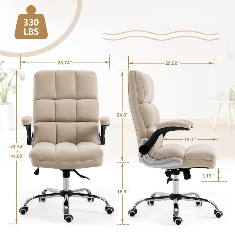 Velvet Executive Office Chair with Tilt Lock and Adjustable Height