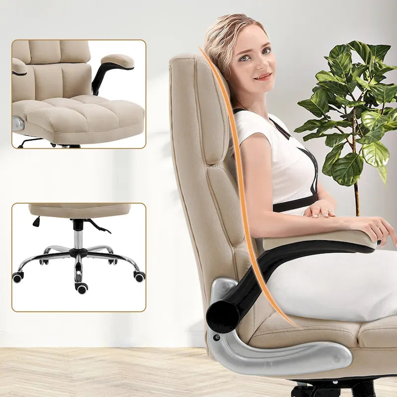 Velvet Executive Office Chair with Tilt Lock and Adjustable Height