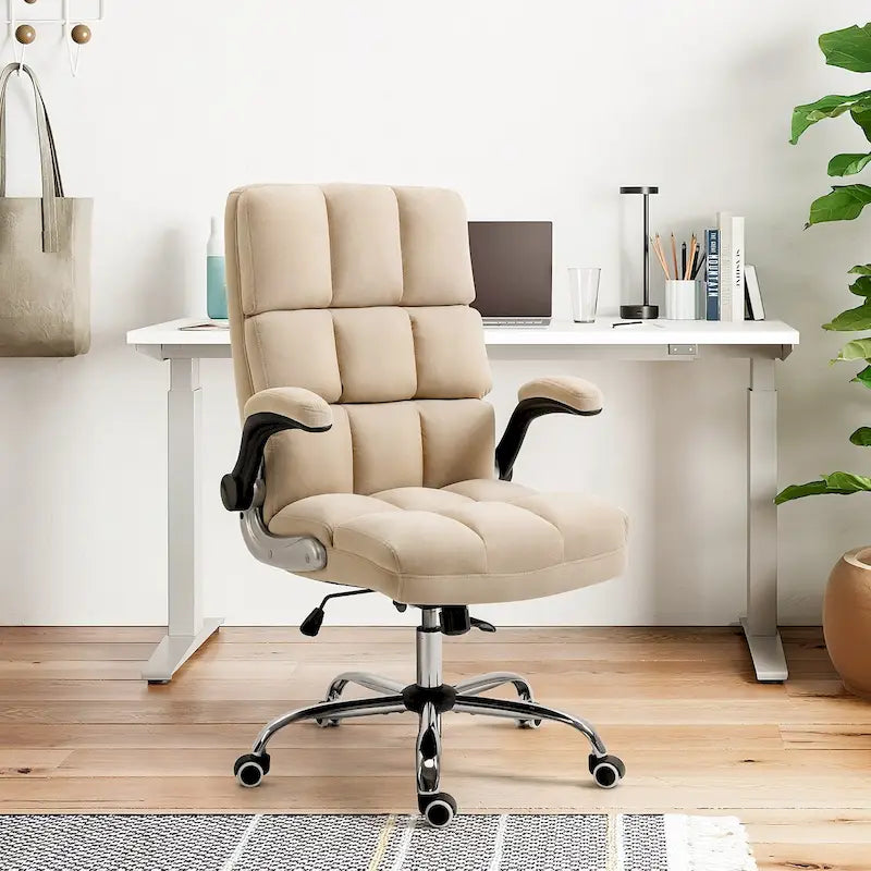 Velvet Executive Office Chair with Tilt Lock and Adjustable Height