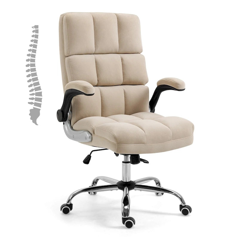 Velvet Executive Office Chair with Tilt Lock and Adjustable Height