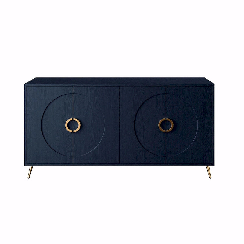 Modern Lacquered 4-Door Wooden Sideboard Buffet Cabinet