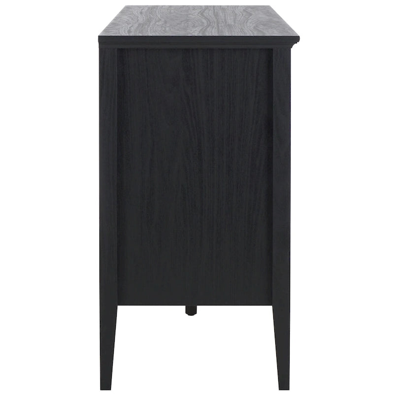 6-Drawer Wood Dresser with Round Gold Pulls