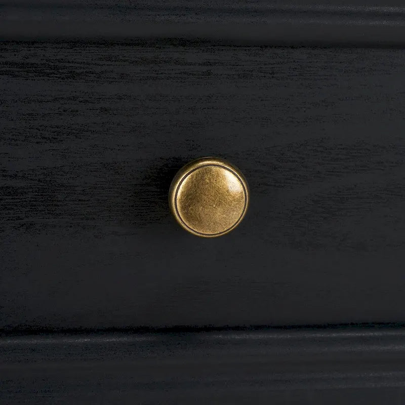 6-Drawer Wood Dresser with Round Gold Pulls