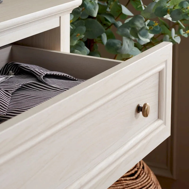 6-Drawer Wood Dresser with Round Gold Pulls