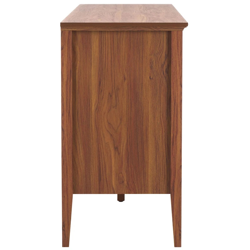 6-Drawer Wood Dresser with Round Gold Pulls