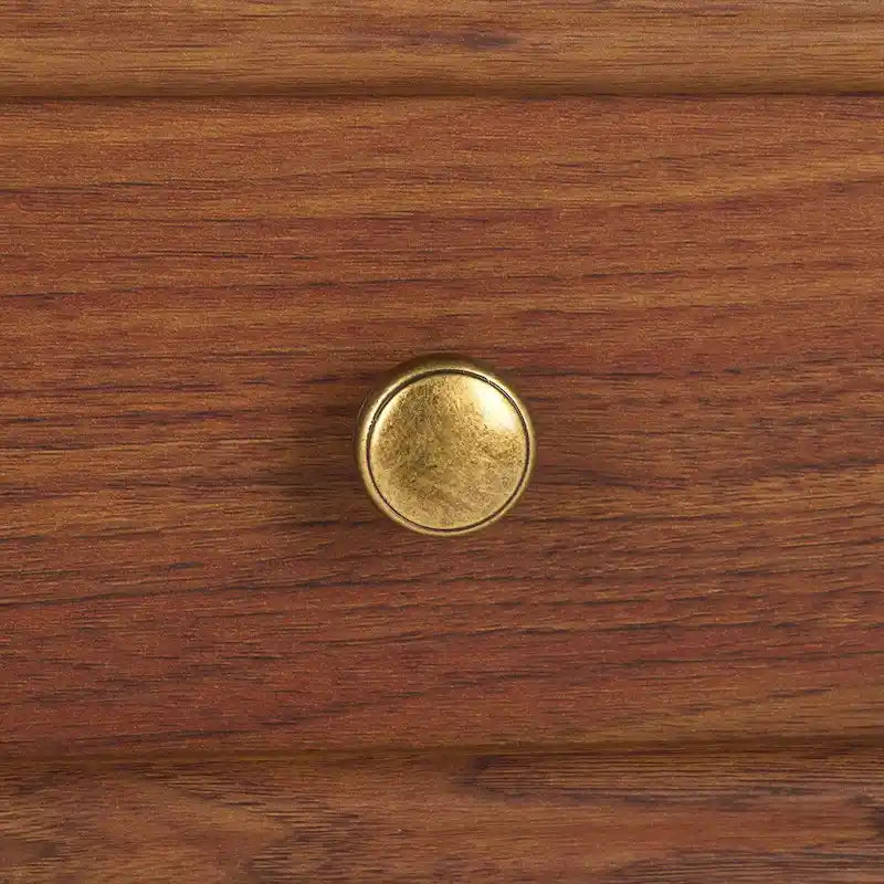6-Drawer Wood Dresser with Round Gold Pulls