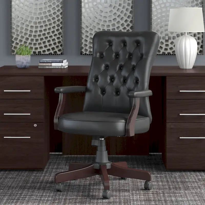 High Back Tufted Office Chair with Arms