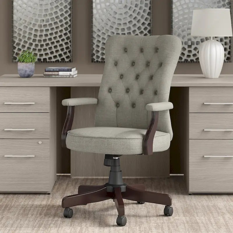 High Back Tufted Office Chair with Arms
