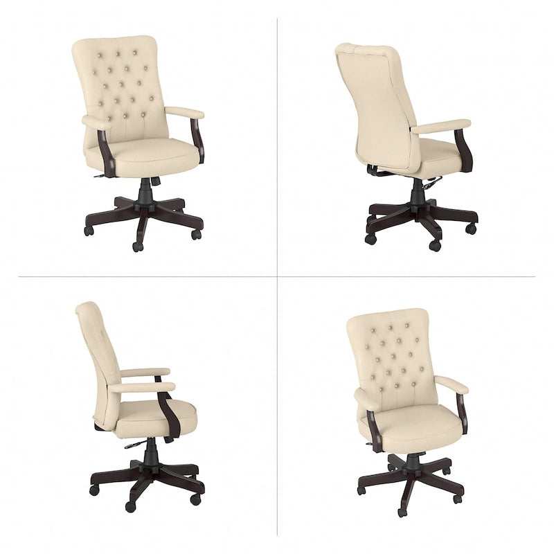 High Back Tufted Office Chair with Arms
