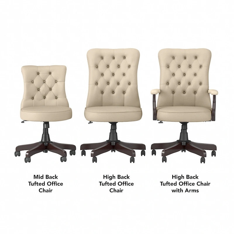 High Back Tufted Office Chair with Arms